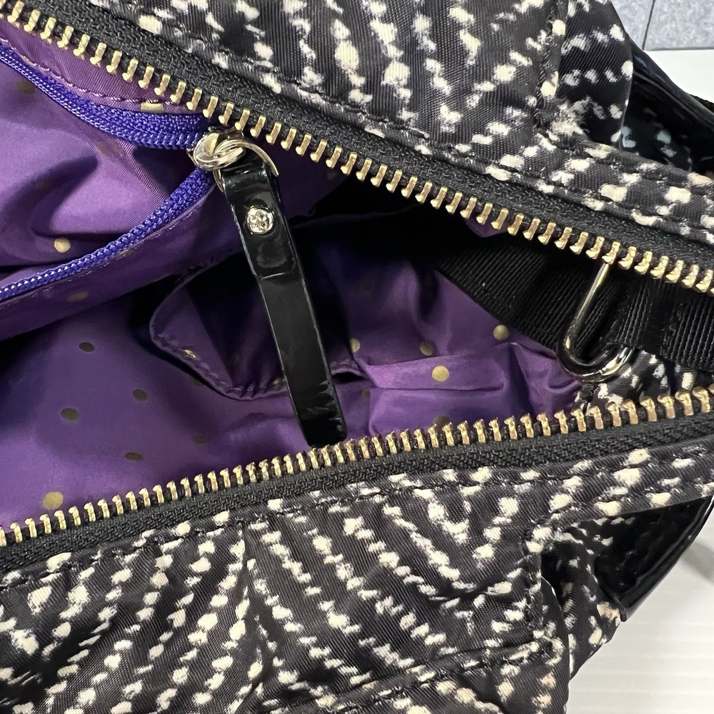 Kate Spade Stevie Baby Diaper Bag Black Herringbone Chevron Tote w/ Changing Pad - Picture 13 of 16